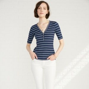 Amour Vert Ora Stripe Berenice Rib Henley